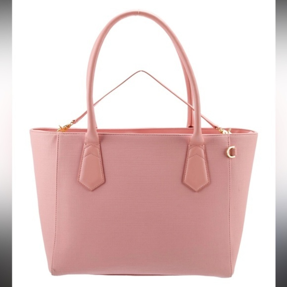DAGNE DOVER signature tote bag in dusty taupe with black accents